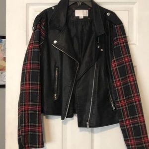 Moto faux leather jacket